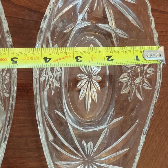 Set Of 4 VintageAnchor Hocking Prescut Dishes Oval Starburst Design 9" X 4.5" - Picture 5 of 7